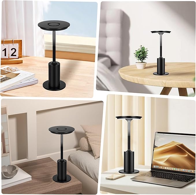 2 Pack Cordless Table Lamps,Portable Table Light with 3 Color Stepless Dimming,6000mAh Rechargeable Battery,Touch Control Dimmable LED Lamp for Outdoor/Dinner/Patio/Restaurant (Black)