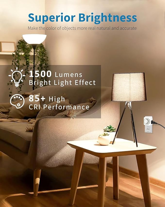 TJOY LED Light Bulbs, 100 Watt Equivalent A19, 5000K Daylight LED Bulb, 15W Bright White Energy Saving Lightbulbs with E26 Standard Base, 1500 Lumens Non Dimmable Lamp for Home Bedroom Indoor, 6 Pack