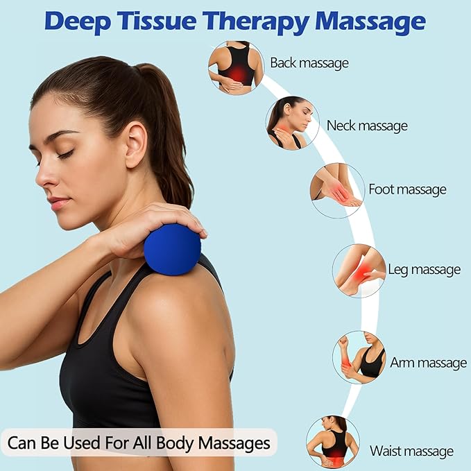 Physical Massage Therapy Ball Set: Lacrosse & Spiky Ball Set for Myofascial Release, Plantar Fasciitis, Stress Relief for Back, Neck, Feet - for Home, Office, Gym