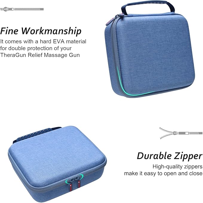 XANAD Massage Gun Case Compatible with TheraGun Relief Handheld Percussion Massage Gun,Massage Neck/Back/Leg/Shoulder,Blue-Inside: 8.3"x6.9"x2.4"(Case Only)