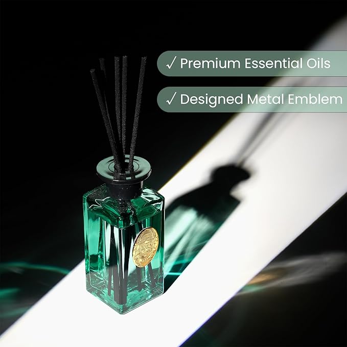 M&SENSE 6.3 oz Large Reed Diffuser Set | Sea Island Cotton Scent Oil Diffuser with Sticks | Hotel Collection Non-Toxic Essential Oil |for Bedroom Bathroom Living Room