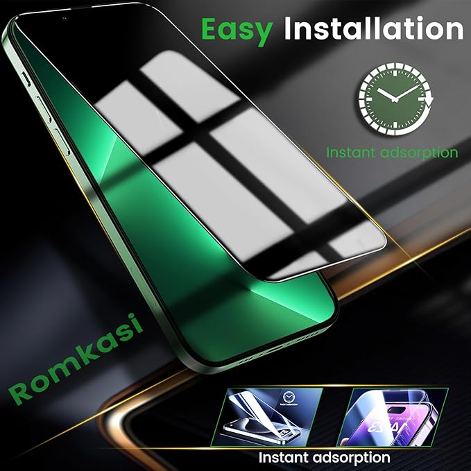 3 Pack Privacy Screen Protector for iPhone 13 Pro Max 6.7 Inch with 3 Pack Camera Lens Protector, Anti Spy Tempered Glass Film, Anti-Scratch, Touch Sensitive, Case Friendly