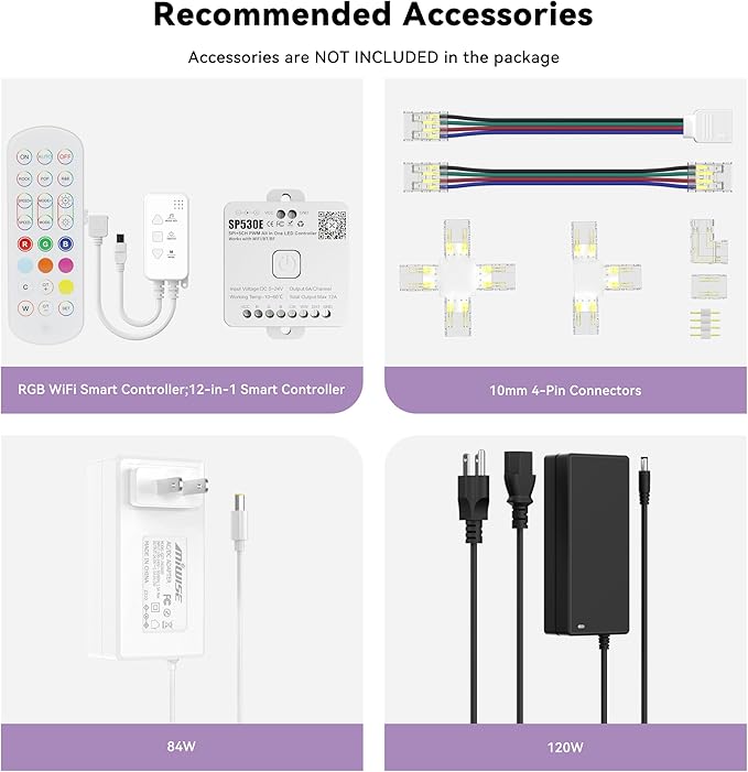 MIWISE RGB COB LED Strip Light 9.84ft/3m,Color Changing Dimmable Strip Light DC24V,Multicolor Flexible Tape Light 10mm Width,for TV,Bedroom,Party DIY Decoration(Power Supply & Controller NOT Included)