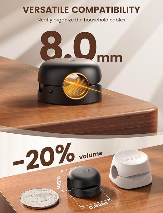 Lamicall Spring Cable Clips, Desk Office Accessory - 12Pack Compact Office Organizer Holder, Mother's Day for Mother, Cable Management Clips, Nightstand Phone Charging Cord Holder Wire Organizer