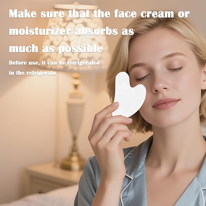 Jade Roller Gua Sha Tools – Nature Gua Sha Facial Tool Skin Tightening Face Massager Anti-Aging Jade Face Roller Puffiness Reducing Guasha Stone for Women Men (White)