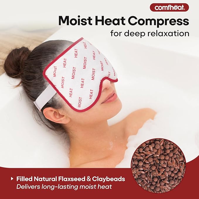 Sinus Mask Moist Heat Weighted Eye Mask for Sleep, Sinus Pressure Relief, Headaches Sinus Infection, Warm Face Compress, Washable