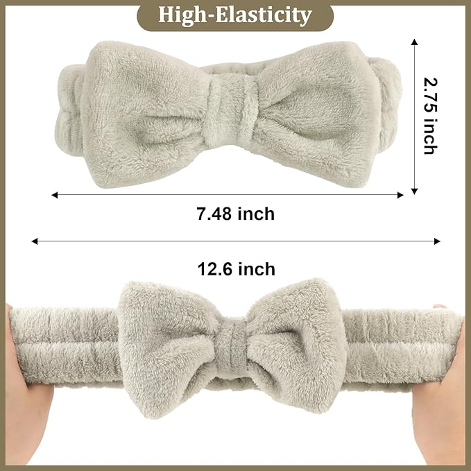 Ondder 8 Pcs Coffee Skincare Headbands Microfiber Hairband for Women Facial, Make Up, Spa, Yoga, Hair Band - 1 Pack of 8 Headbands