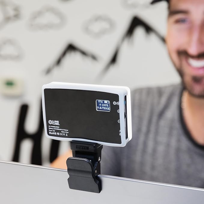Lume Cube Video Conference Lighting Kit | Live Streaming, Video Conferencing, Remote Working | Lighting Accessory for Laptop, Adjustable Brightness and Color Temperature, Computer Mount Included
