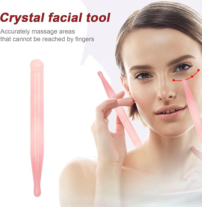 ideayard Acupressure Pen for Facial Skin Care-Deep Tissue 2Pcs Crystal Massage Tool-Point Massage Relief Pain Therapy Stone Tools Relaxing Trigger Self-Massage