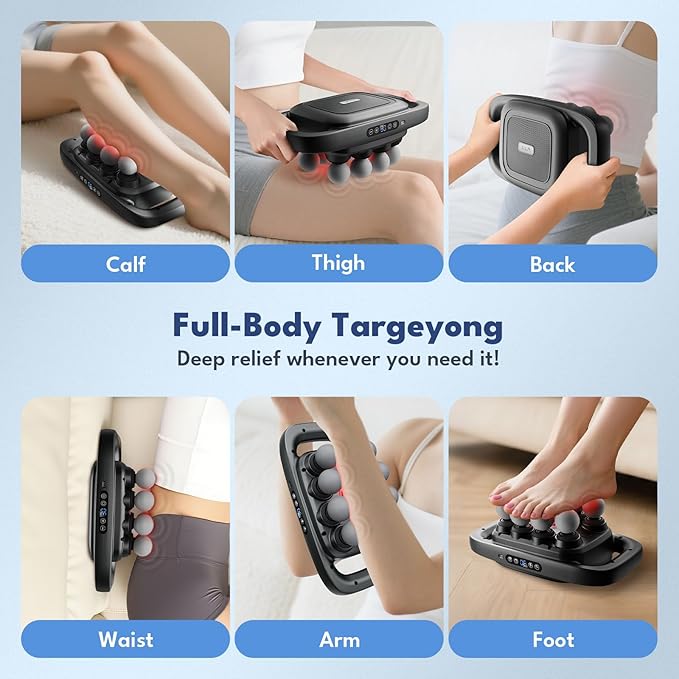 VTT 8-Head Massage Gun, Deep Tissue Back Massager, Electric Handheld Massager for Back, Shoulders, Legs, Muscle Pain Relief, Ideal Gifts for Women, Men, Mom, and Dad