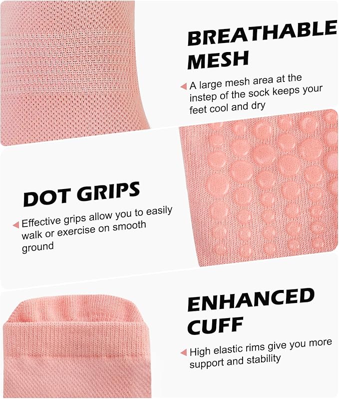Breslatte Grip Socks Pilates Socks with Grips for Women Non Slip Grippers Womens