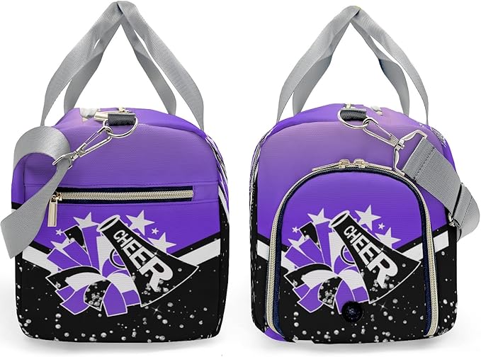 Custom Cheer Sport Gym Duffel Bag Personalized Cheerleading Bags with Name Travel Bag Purple Shoulder Bag for Cheerleader Coach Gift