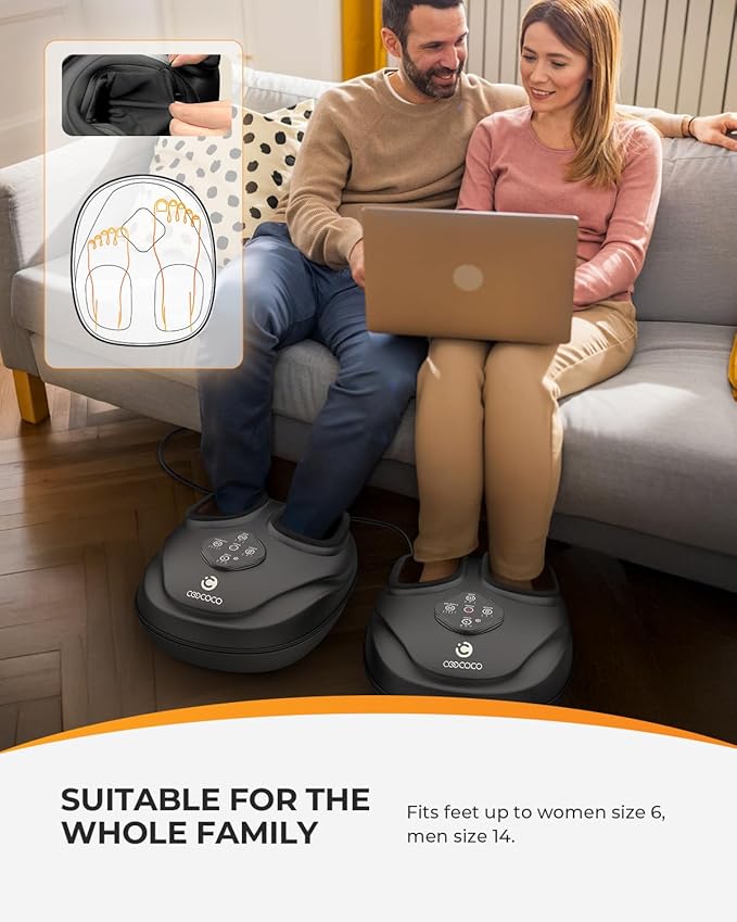 Upgraded Foot Massager with Heat, FSA Eligible Shiatsu Feet Massager for Plantar Fasciitis, Foot Warmer with Kneading, Rolling, Compression, Gifts for Women Men Mom Dad