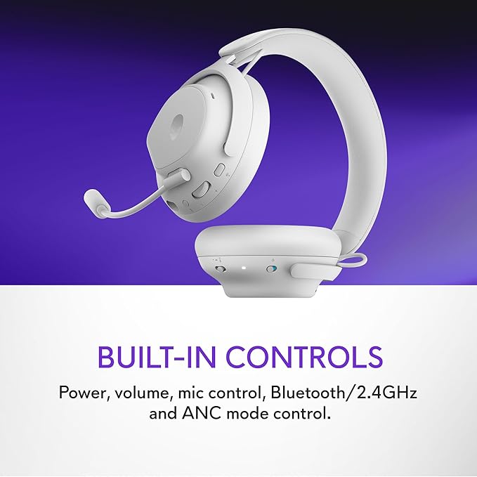 Alienware Pro Wireless Gaming Headset - Wired/Wireless, Bluetooth 5.3, 15 Minute Fast Charging, Audio Output 20 Hz, Battery Talk Time (ANC on) Up to 24 Hrs (Bluetooth), Lunar Light