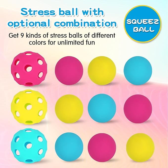 Magic Color Changing Stress Balls 3-Pack - Squishy Fidget Toys for Kids & Adults with 3 Replaceable Covers, Sensory Toys for Anxiety Relief, Autistic, ADHD, Autism Fidget Toys for Hands