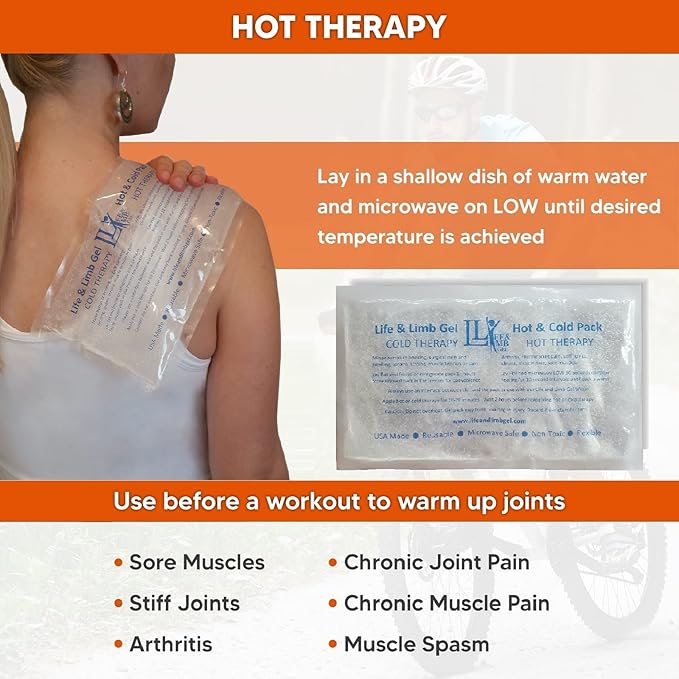 Small Reusable Gel Ice Pack for Injuries (6 X 10 Inches) USA Made Quality Hot Cold Packs - Pain Relief Elbow Knee Ankle Wrist Chiropractic Physical Therapist by Life and Limb Gel (2)