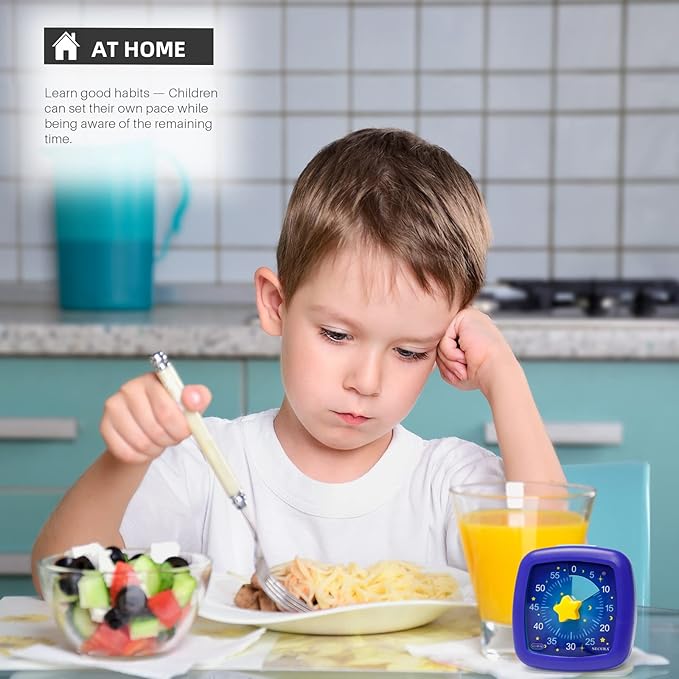 Secura 60-Minute Visual Timer, Silent Study Timer for Kids and Adults, Time Clocks, Time Management Countdown Timer for Teaching (Starry Sky)