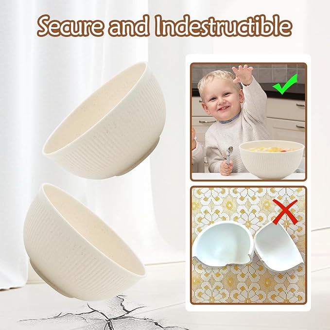 36pcs Reusable Wheat Straw Dinnerware Sets,Unbreakable Dinnerware Cups Plates and Bowls Sets,Durable Kitchenware Dishes Set for Home, Office, Travel,Picnic