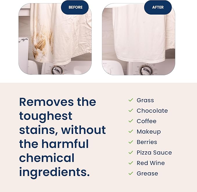 Laundry Wash Detergent for Sensitive Skin | Gentle & Safe for Baby Clothes | Plant-Based, Natural Ingredients | Unscented | Refill Only (200 Loads)