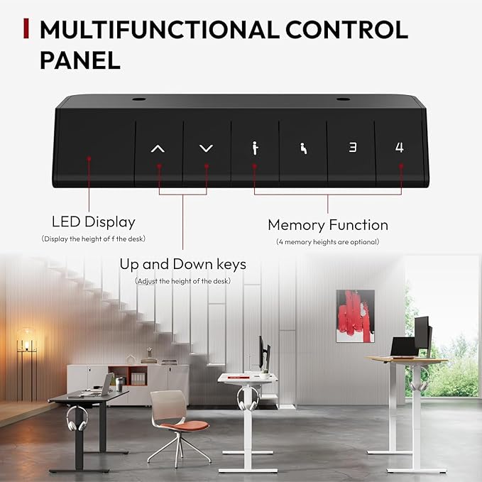 SANODESK Electric Standing Desk 48x24 Inch Height Adjustable Stand Up Desk Home Office Computer Workstation Sit Stand Home Office with Splice Board (Black Frame + Black Top)