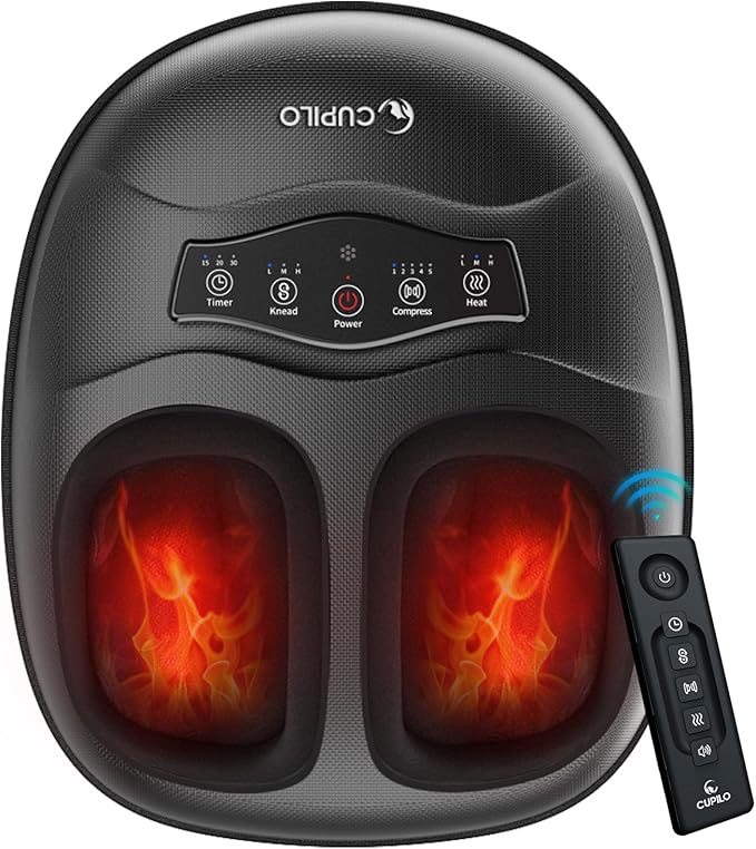 HSA Eligible Heated Feet Massager - Shiatsu Foot Massager for Plantar Fasciitis,Neuropathy,Upgraded Foot Massager with Remote,Gifts for Women Men