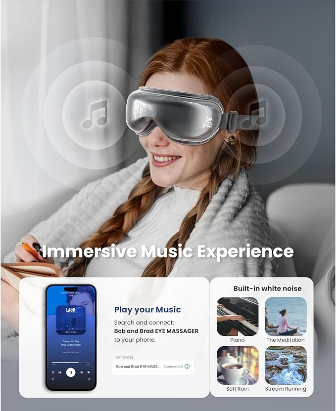 BOB AND BRAD Eye Massager with Heat and Cooling, EyeOasis 3 Eye Mask for Migraine FSA Eligible/HSA Eligible, Heated Face Massager for Dry Eye Strain Relief Improve Sleep, Birthday Gifts for Women Men