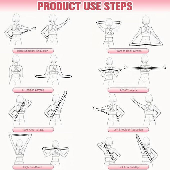 Figure 8 Resistance Bands for Women & Men, Back Training Elastic Ropes, Exercise Resistance Bands with Handles 8 Shaped Resistance Bands for Arms, Chest Expander, Yoga Gym Fitness Pulling Rope