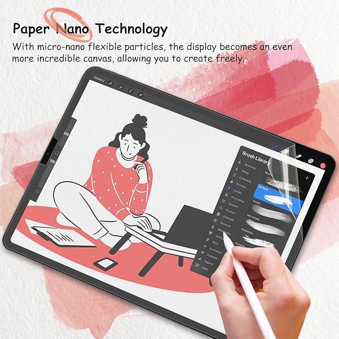 bersem 2 Pack Paperfeel Screen Protector Compatible with iPad Pro 12.9 Inch (2022 & 2021 & 2020 & 2018), iPad Pro 12.9 6th / 5th / 4th / 3rd Generation Matte PET Film for Drawing, Anti-Glare