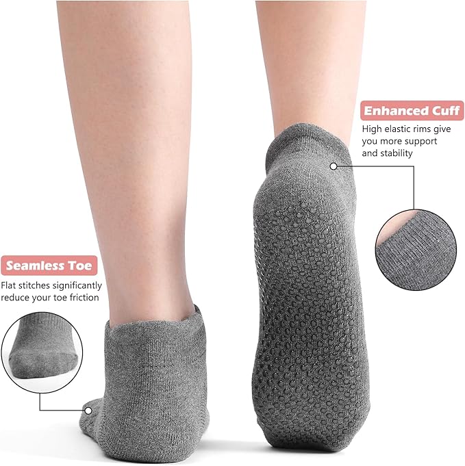 Breslatte Grip Socks Pilates Socks with Grips for Women Non Slip Grippers Womens