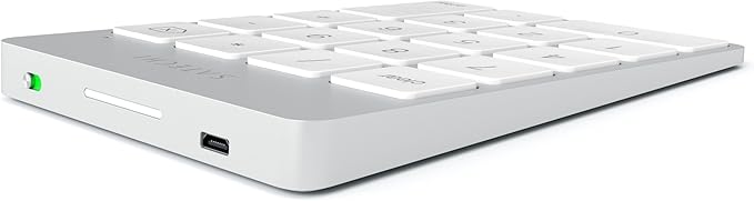 Satechi Slim Aluminum Bluetooth Keypad, Wireless Number Pad with 18 Keys, Micro USB Rechargeable Numpad, External Number Pad for MacBook Air/Pro M4, iPad Air/Pro M4/M3, iMac, PC - Silver