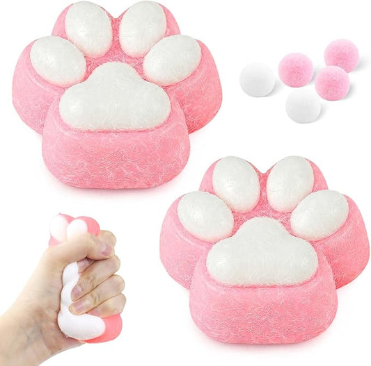 Cat Paw Squishies Fidget Toys, Ultra Soft Hand Made Fidgets Stress Balls for Adults Squeeze Toys for Autism, Goodie Bags Stuffers Birthday