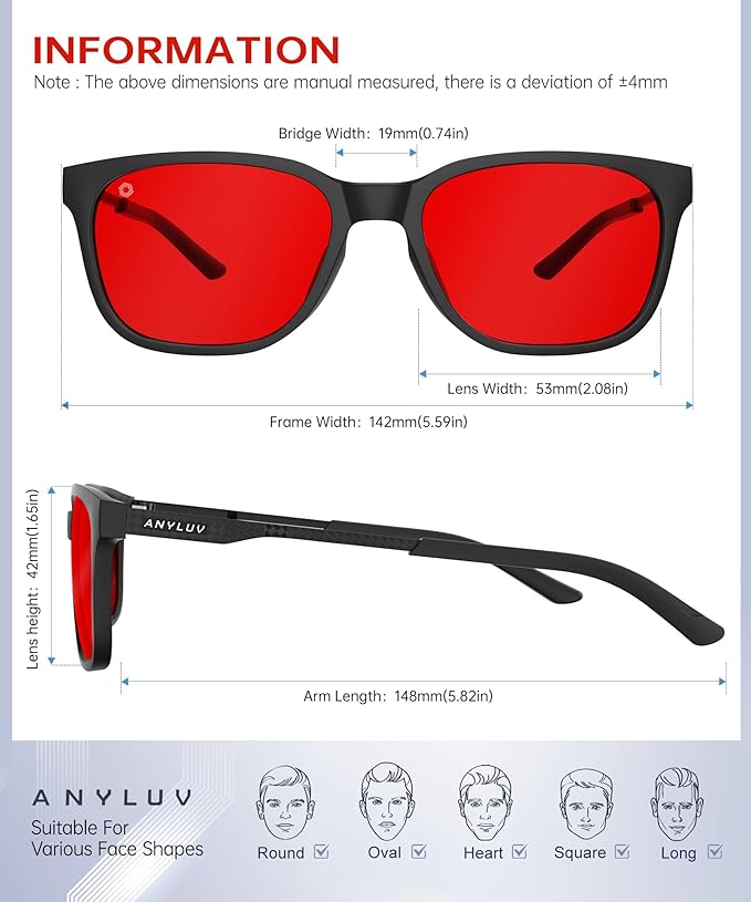 ANYLUV Blue Light Glasses for Men, Computer Gaming Glasses men, Stylish Anti Eyestrain Blue Light Blocking Glasses Men