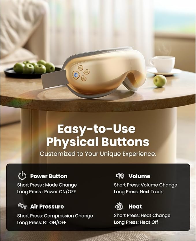 BOB AND BRAD Eye Massager with Heat and Cooling, Birthday Gifts for Women Men Her Him, EyeOasis 3 Eye Mask for Migraines, Heated Face Massager for Dry Eyes Strain Relief Improve Sleep