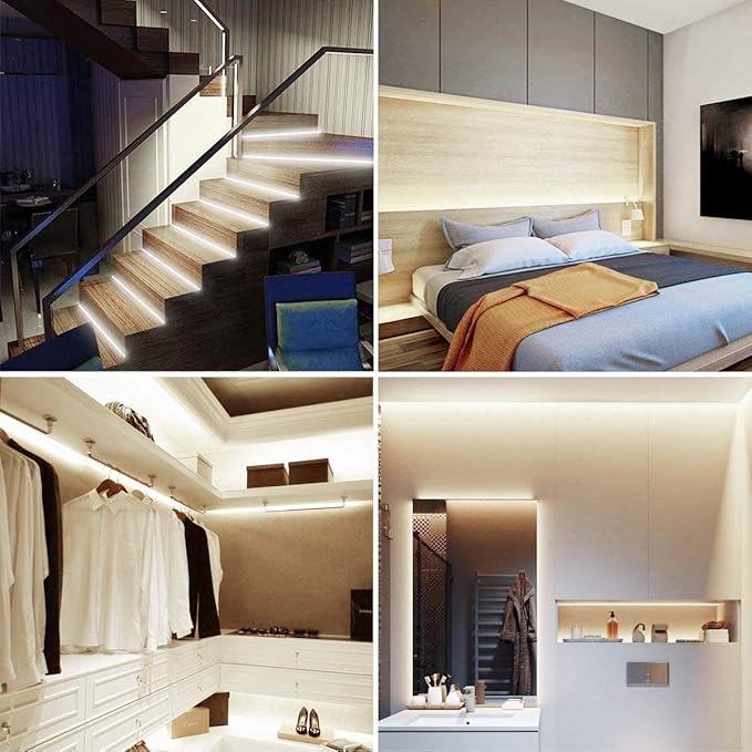 PAUTIX COB LED Strip Light 32.8ft,Engineering Level UL Listed Natural White 4000K,CRI93+ Super Bright High Lumen,Dimmable 24V Flexible LED Tape Light with RF Remote,for Home&Office Decor DIY Lighting