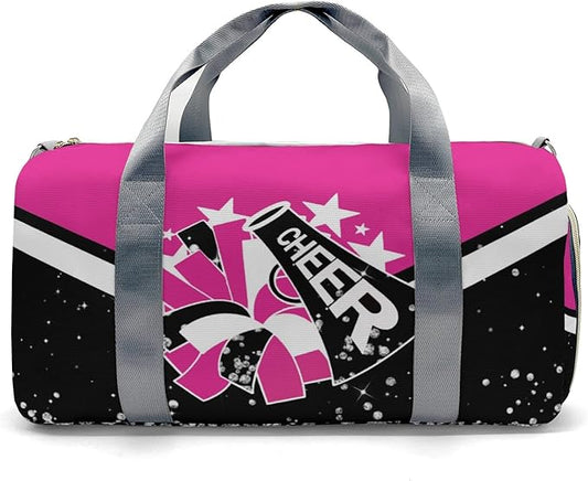 Cheer Cheerleader Personalized Duffel Bag Customized Yoga Bags with Name Travel Duffel Bag Shoulder Bag Rose Madder Weekender Bags with Shoe Compartments