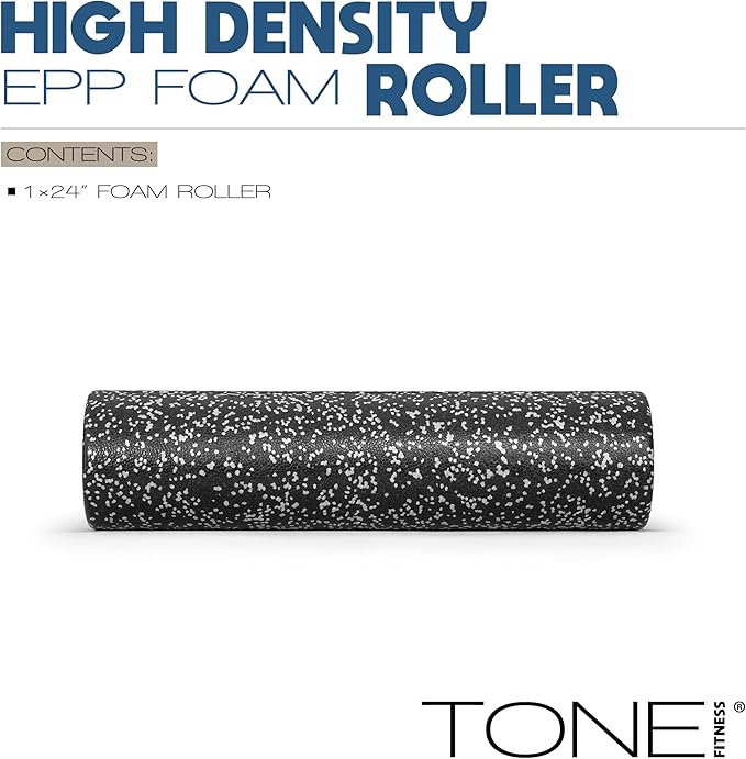 Tone Fitness High Density EPP Foam Exercise Foam Roller for Yoga, Pilates, Stretching, Massage, and Recovery | Multiple Sizes and Colors