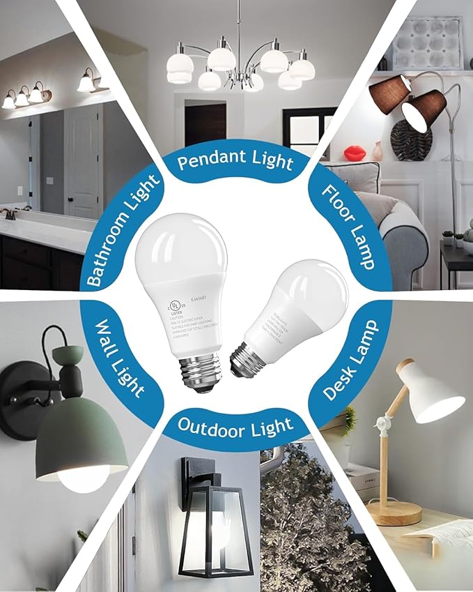 TJOY LED Light Bulbs, 100 Watt Equivalent A19, 5000K Daylight LED Bulb, 15W Bright White Energy Saving Lightbulbs with E26 Standard Base, 1500 Lumens Non Dimmable Lamp for Home Bedroom Indoor, 6 Pack