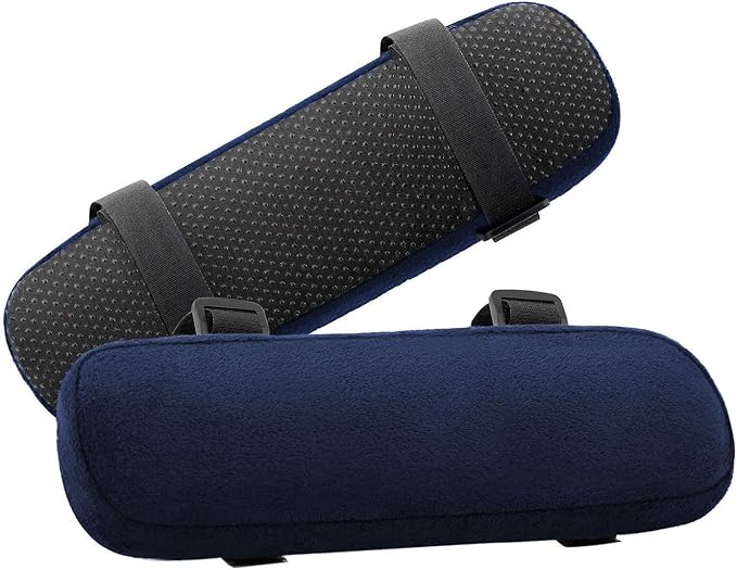 MOSISO Chair Armrest Pads (2 Pack), Memory Foam Home/Office Chair Arm Rest Covers Comfy Computer Gaming Elbow Cushion Removable Washable Elbow Support Forearm Pressure Relief, Purplish Blue