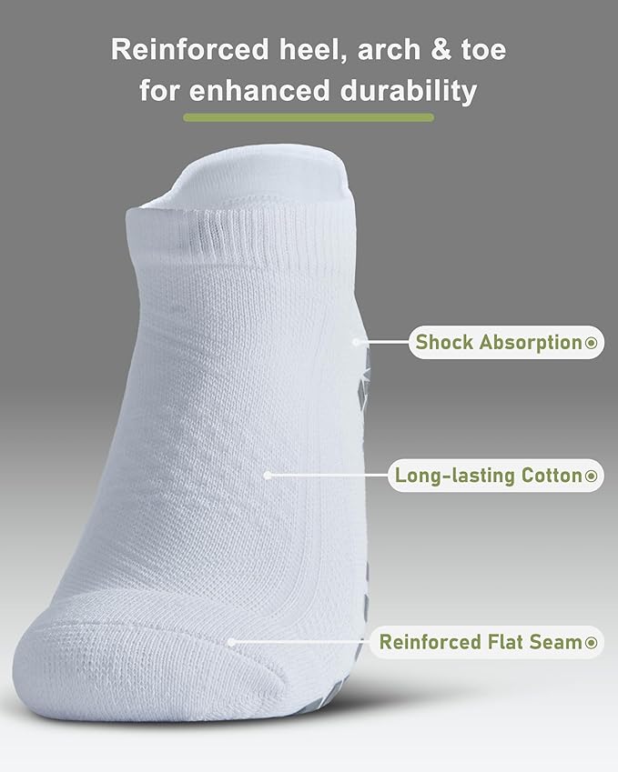 Pilates Grip Socks - Cushioned Slipper Non-Slip Grippy for Women Men Yoga - Barre Workout Hospital Sticky Socks