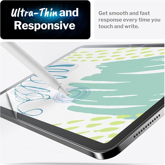 bersem 2 Pack Paperfeel Screen Protector Compatible with iPad A16 11th / 10th Generation (2025/2022), Crafted for Natural Writing, Less Reflection, AlignGuard Pro Installation