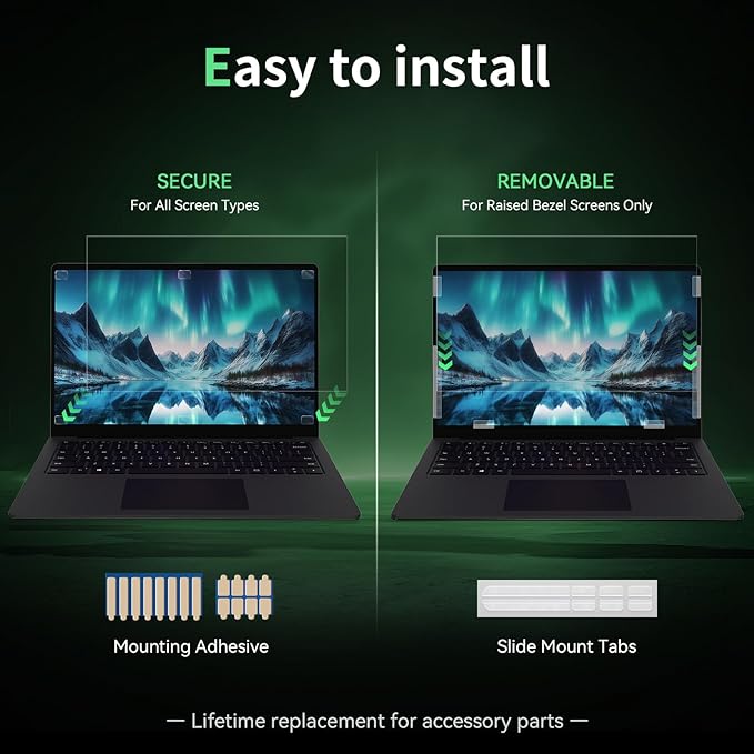 Laptop Privacy Screen 15.6 Inch-16:10 Aspect Ratio Anti-Glare Blue Light Computer Monitor Protector, Laptop Screen Privacy Shield Removable 15.6in Filter for Lenovo HP Dell Acer Asus Thinkpad Envy Xps