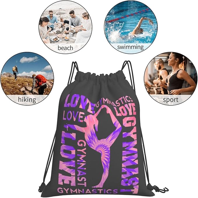 Gymnastics Drawstring Backpack Gym String Bag Drawstring Sackpack Sport For Womens Mens