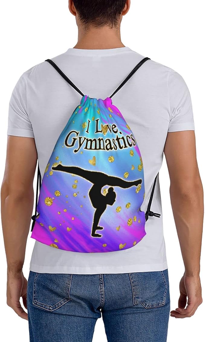 Gymnastics Drawstring Bags Adjustable Sports Gym Bag Drawstring Backpack Water Resistant String Bag Party Favors Bags