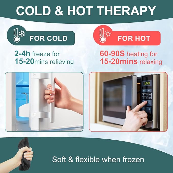 2 Packs Ice Pack for Knee Reusable, Gel Hot Cold Pack for Knee Replacement Surgery, Pain Relief Ice Packs Wraps for Swelling, Sports Injury, Bursitis, Arthritis,Bruises & Sprains Joint Pain