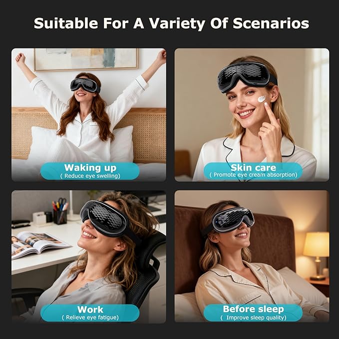 ALLJOY Eye Massager with Heat and Cooling, Lightweight Eye Massager with Removable Gel Mask, Birthday Gifts for Women Men, Eye Care Devices for Migraine, Reduce Dry Eyes