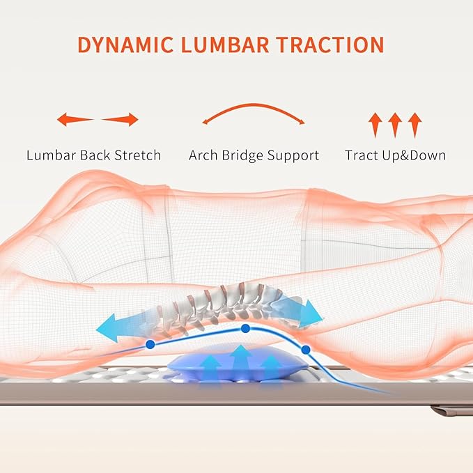 Full Body Massage Mat with Heat, Back Massager for Pain Relief Deep Tissue, Back Massage Pad with Lumbar Support Traction，Pillow-Free, 10 Vibration Motors & 5 Massage Modes, 2 Heating Pads for Back