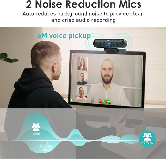 saylas 2K Webcam with Microphone, FHD Streaming Camera with 2K/30fps, 1080P/60fps, Privacy Cover, Plug & Play USB Web Cam, Autofocus, Webcam for PC, Computer Web Camera for Laptop, Desktop, Mac, Zoom