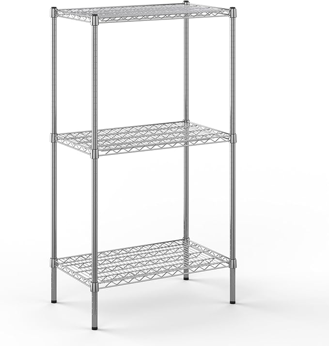 18" Deep x 30" Wide x 54" Height Wire Shelving Kit | 3-Tier | NSF Commercial Storage Rack Unit