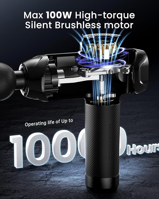 RENPHO Massage Gun Deep Tissue with Bluetooth, Percussion Muscle Massage Gun with 12mm Amplitude for Athletes, Portable Electric Handheld Massager Gun, LED Touch Display