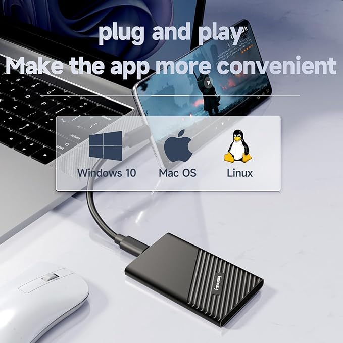 fanxiang 4TB External SSD Portable, Up to 2000MB/s, USB C External Solid State Drive External Hard Drive, USB 3.2 Gen2*2 Type-C SSD for iPhone 15/Pro/PC/Laptops/Creators/Gaming